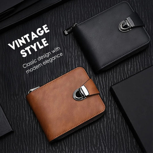 🔥 Begrenset Tid 50% RABATT💼Vintage Kompakt Lommebok Med Glidelås | Klassisk Utseende & Slitesterk Bruk✨🔝