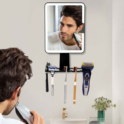 Barberspeil uten tåke med oppbevaringshylle