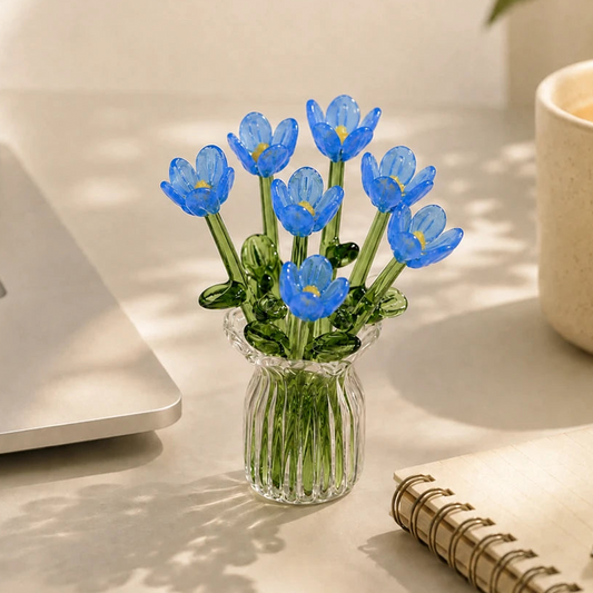 🌷 Sett med blomstervaser i glass – fargerike, kompakte og vedlikeholdsfrie for alltid!